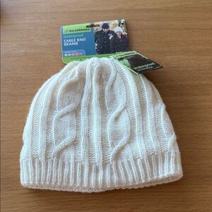 White Cable Knit Beanie